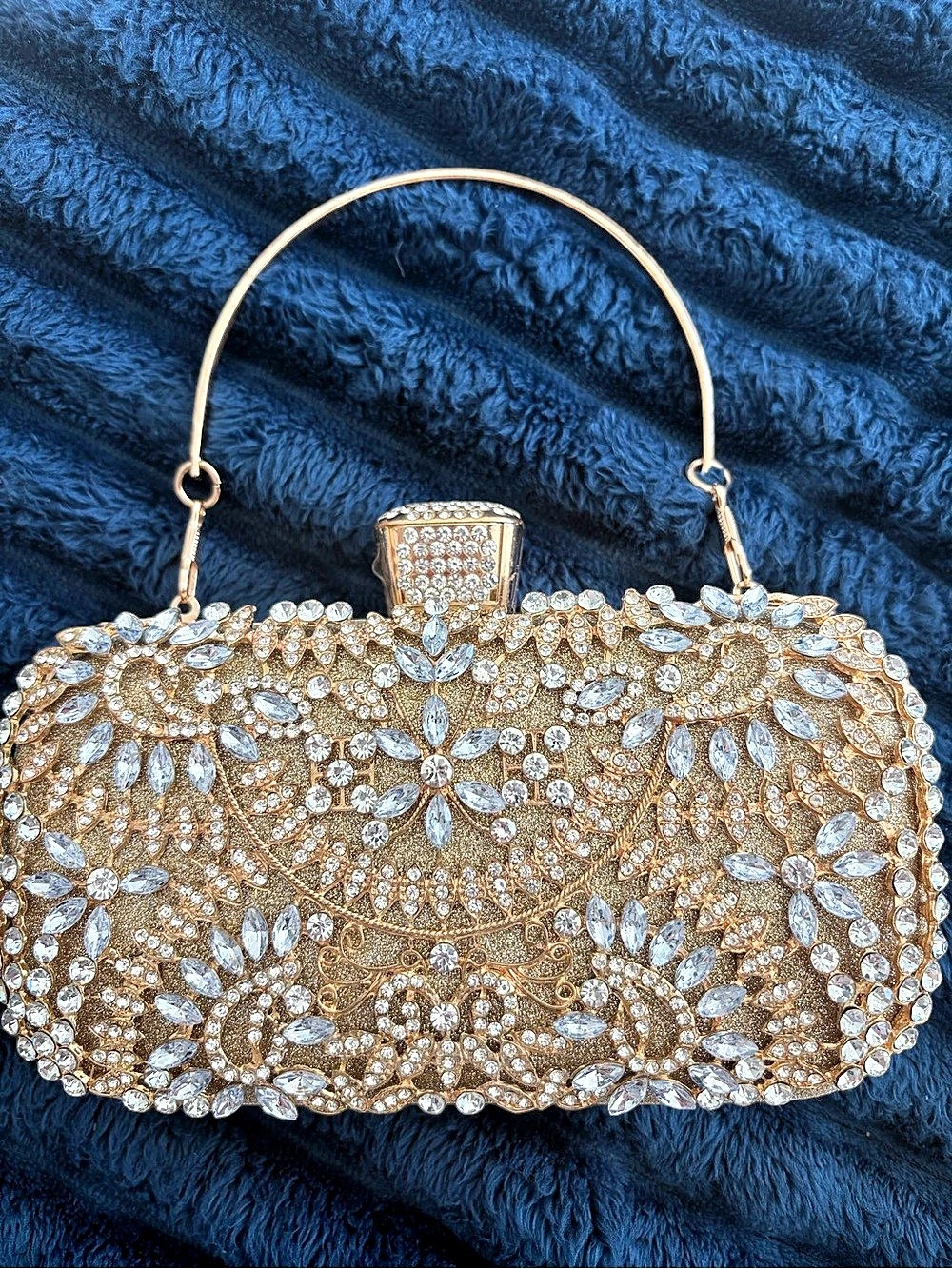 Embellished Gold & Silver Clutch